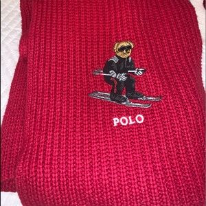 Scarf and glove polo teddy bear ski set